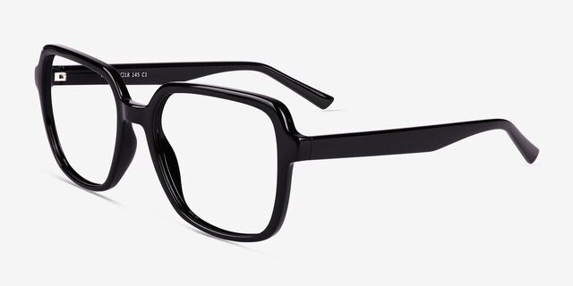 Acer Shiny Black Eco-friendlyEyeglass Frames from EyeBuyDirect, Angle View