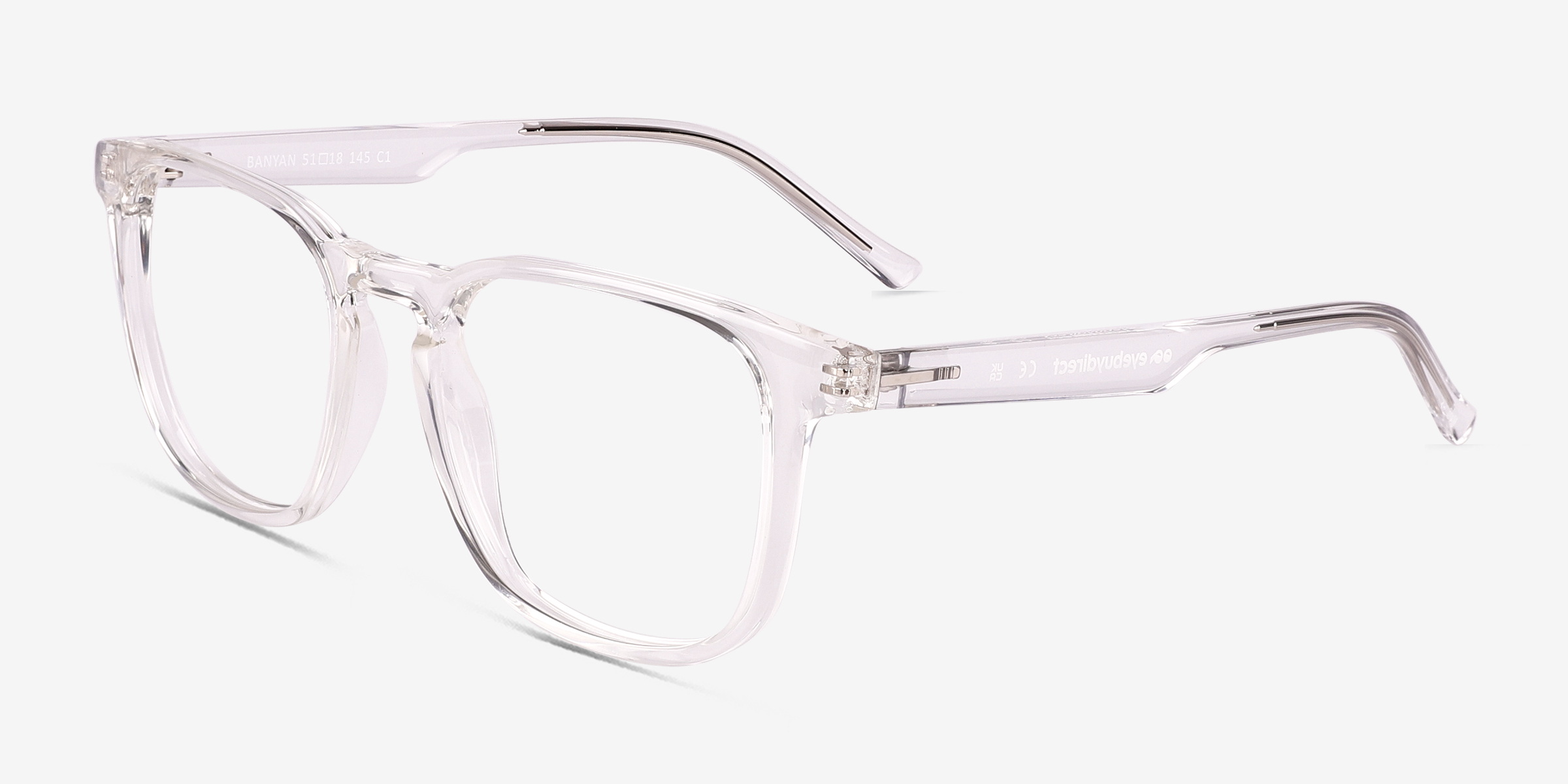 Banyan Square Shiny Clear Full Rim Eyeglasses Eyebuydirect Canada