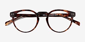 Oak Shiny Tortoise Éco-responsable Montures de lunettes de vue d'EyeBuyDirect, Vue Rapprochée