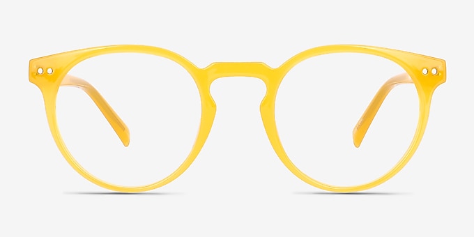 Oak Crystal Yellow Plastic Eyeglass Frames