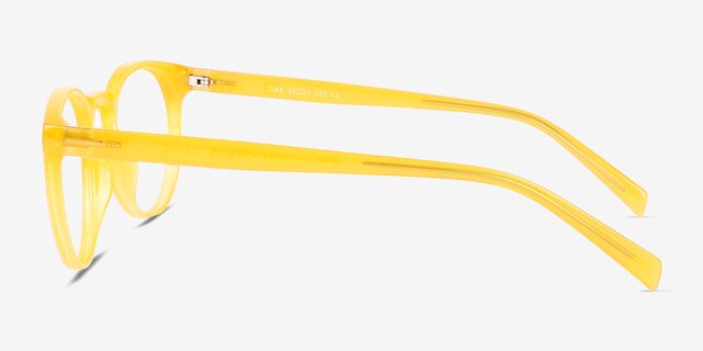 Oak Crystal Yellow Eco-friendlyEyeglass Frames from EyeBuyDirect, Side View
