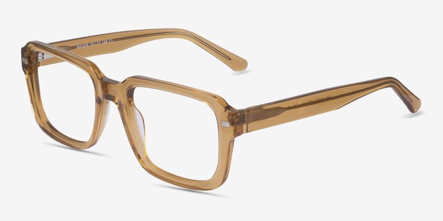 Wilder Crystal Light Brown AcetateEyeglass Frames from EyeBuyDirect, Angle View