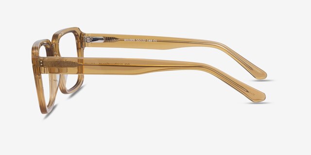Wilder Crystal Light Brown AcetateEyeglass Frames from EyeBuyDirect, Side View