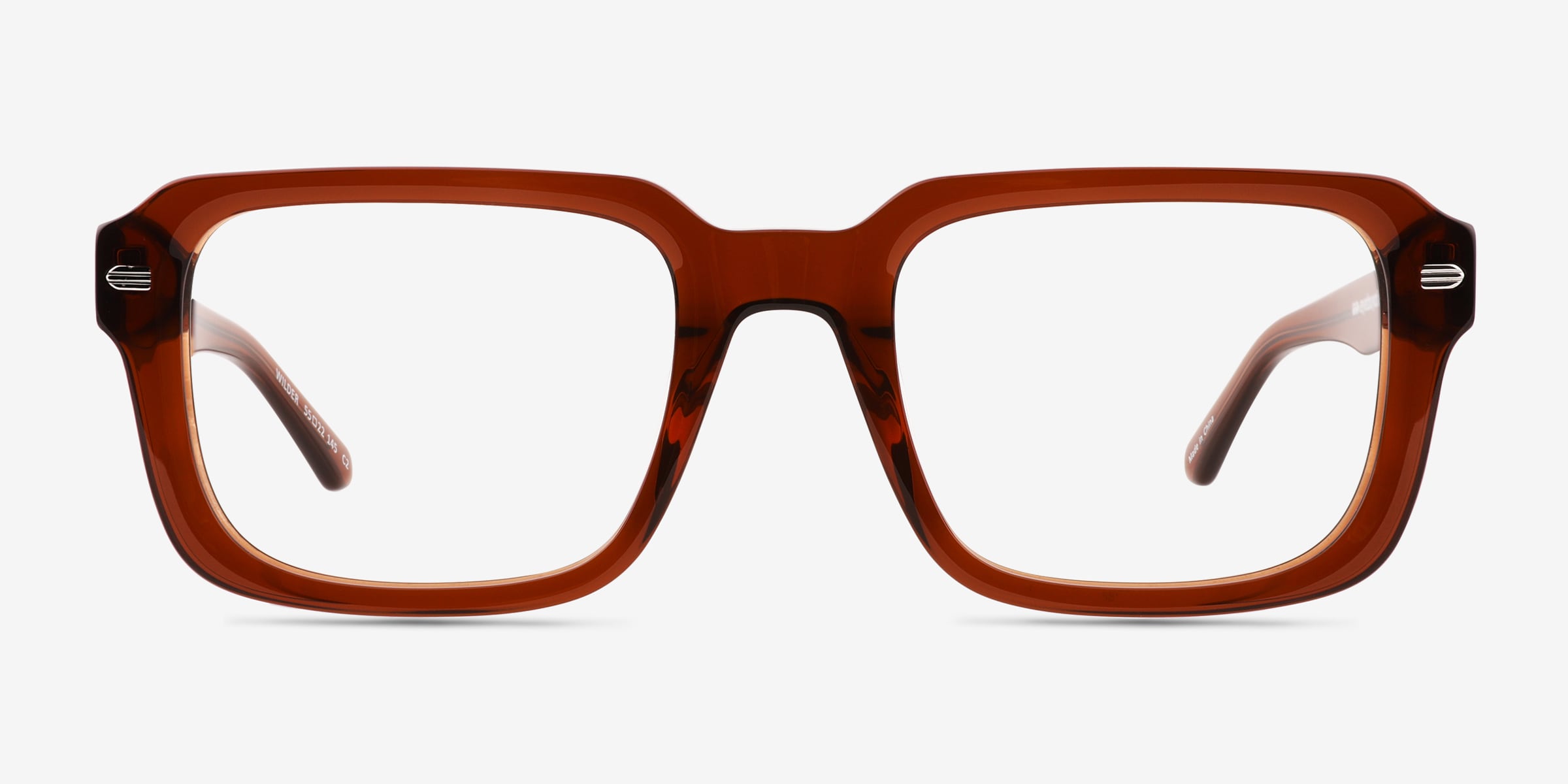 Wilder Square Crystal Dark Brown Glasses for Men | Eyebuydirect