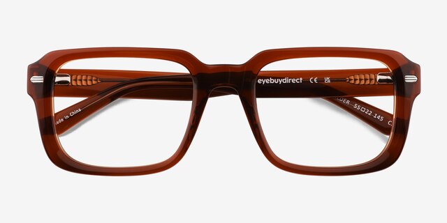 Wilder Crystal Dark Brown AcetateEyeglass Frames from EyeBuyDirect, Closed View