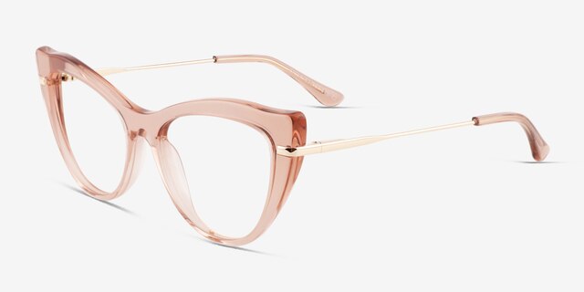 Calla Crystal Pink AcetateEyeglass Frames from EyeBuyDirect, Angle View