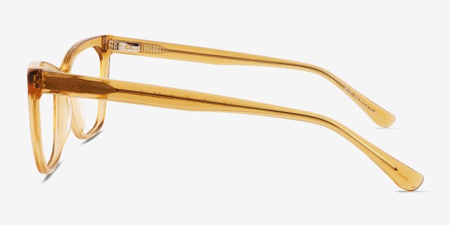 Rue Crystal Yellow AcetateEyeglass Frames from EyeBuyDirect, Side View