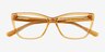 Rue Crystal Yellow AcetateEyeglass Frames from EyeBuyDirect, Closed View