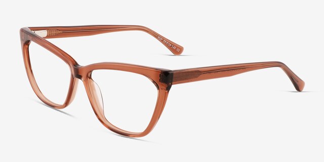 Rue Crystal Brown AcetateEyeglass Frames from EyeBuyDirect, Angle View