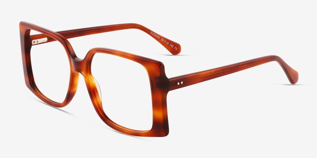 Elowen Translucent Tortoise AcetateEyeglass Frames from EyeBuyDirect, Angle View