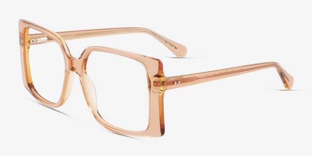 Elowen Crystal Brown AcetateEyeglass Frames from EyeBuyDirect, Angle View
