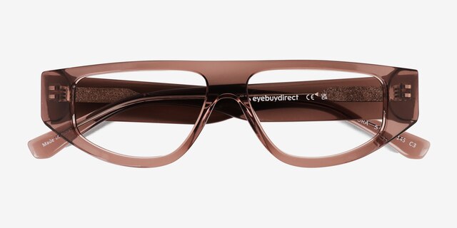 Tempora Crystal Brown AcetateEyeglass Frames from EyeBuyDirect, Closed View