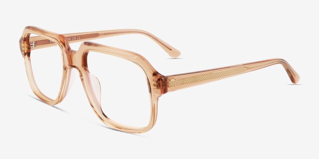 Bramble Crystal Brown AcetateEyeglass Frames from EyeBuyDirect, Angle View