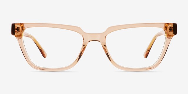 Alyssum Crystal Brown AcetateEyeglass Frames from EyeBuyDirect, Front View
