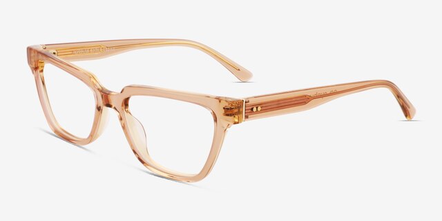 Alyssum Crystal Brown AcetateEyeglass Frames from EyeBuyDirect, Angle View