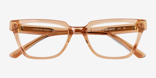 Alyssum Crystal Brown AcetateEyeglass Frames from EyeBuyDirect, Closed View