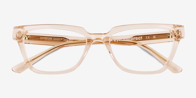 Alyssum Translucent Nude AcetateEyeglass Frames from EyeBuyDirect, Closed View