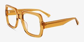 Koru Crystal Brown Acétate Montures de lunettes de vue d'EyeBuyDirect, Vue d'Angle