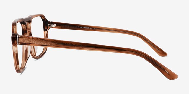 Clay Crystal Brown AcetateEyeglass Frames from EyeBuyDirect, Side View