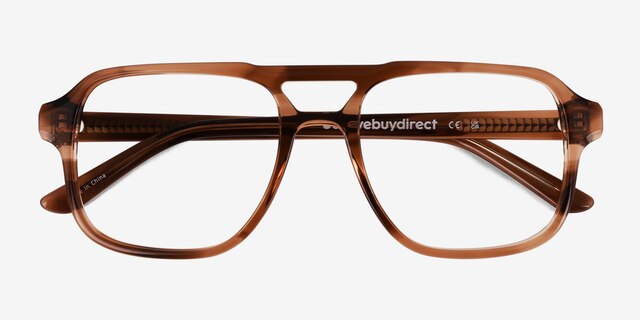 Clay Crystal Brown AcetateEyeglass Frames from EyeBuyDirect, Closed View