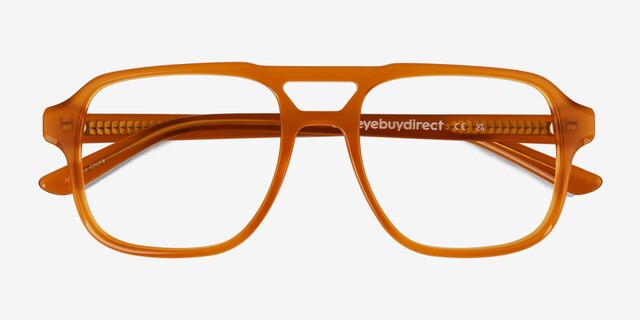 Clay Crystal Yellow AcétateMontures de lunettes de vue d'EyeBuyDirect, Vue Rapprochée