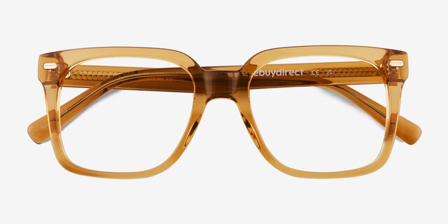Linden Crystal Brown AcetateEyeglass Frames from EyeBuyDirect, Closed View