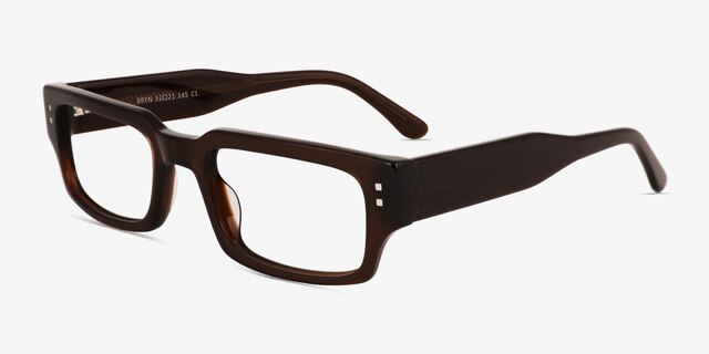 Bryn Crystal Brown AcetateEyeglass Frames from EyeBuyDirect, Angle View