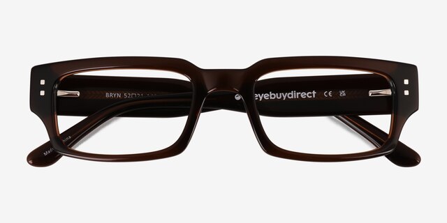 Bryn Crystal Brown AcetateEyeglass Frames from EyeBuyDirect, Closed View