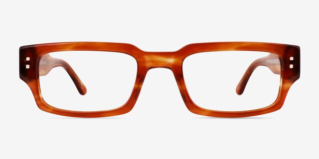 Bryn Striped Brown AcetateEyeglass Frames from EyeBuyDirect, Front View