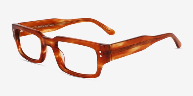 Bryn Striped Brown AcetateEyeglass Frames from EyeBuyDirect, Angle View