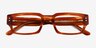 Bryn Striped Brown AcetateEyeglass Frames from EyeBuyDirect, Closed View