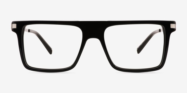 Motus Shiny Black AcetateEyeglass Frames from EyeBuyDirect, Front View
