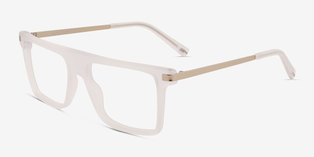 Motus Frosted Clear AcetateEyeglass Frames from EyeBuyDirect, Angle View