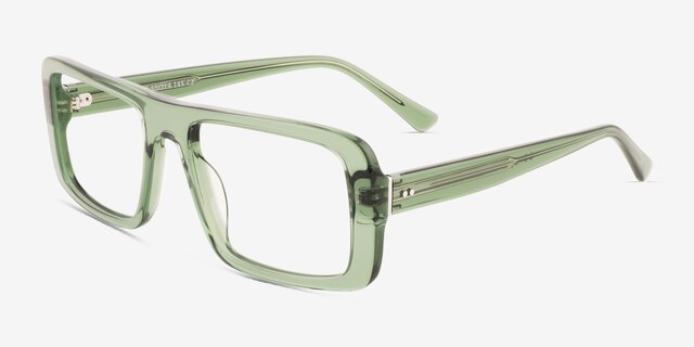 Elapso Clear Green AcetateEyeglass Frames from EyeBuyDirect, Angle View
