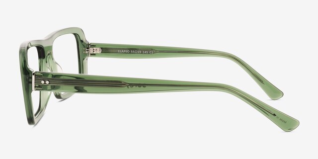 Elapso Clear Green AcetateEyeglass Frames from EyeBuyDirect, Side View