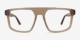 Tempus Frosted Gray Acétate Montures de lunettes de vue d'EyeBuyDirect, Vue de Face