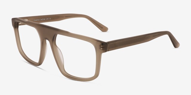 Tempus Frosted Gray AcetateEyeglass Frames from EyeBuyDirect, Angle View