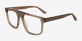 Tempus Frosted Gray Acétate Montures de lunettes de vue d'EyeBuyDirect, Vue d'Angle