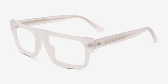 Mox Frosted Clear AcetateEyeglass Frames from EyeBuyDirect, Angle View
