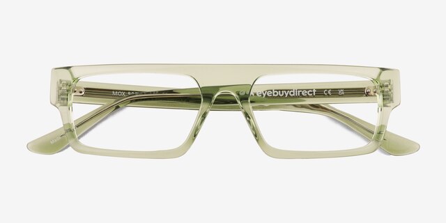 Mox Crystal Olive Green AcetateEyeglass Frames from EyeBuyDirect, Closed View