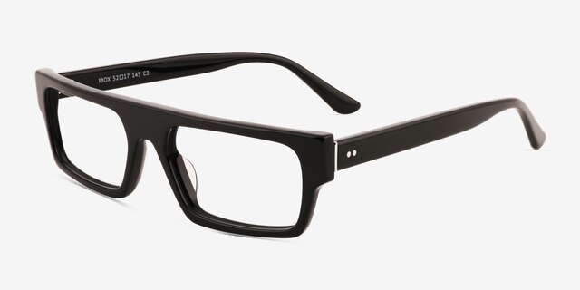Mox Black AcetateEyeglass Frames from EyeBuyDirect, Angle View