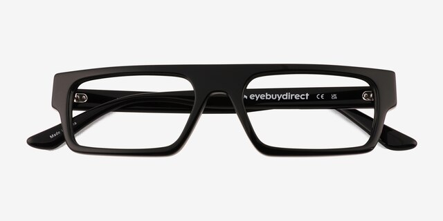 Mox Black AcetateEyeglass Frames from EyeBuyDirect, Closed View