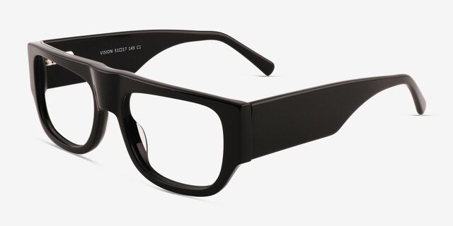 Vision Black AcetateEyeglass Frames from EyeBuyDirect, Angle View