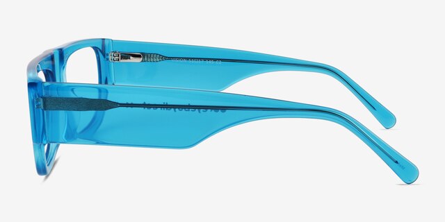 Vision Crystal Blue AcetateEyeglass Frames from EyeBuyDirect, Side View