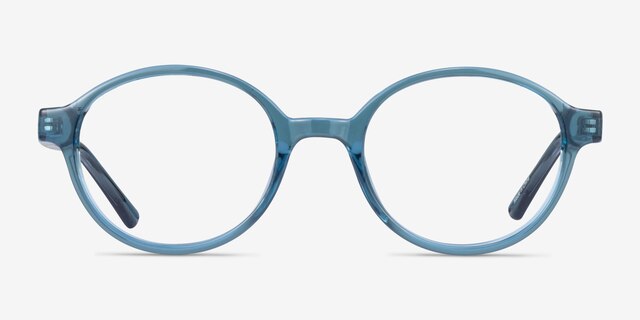 Jabberwocky Clear Blue PlasticEyeglass Frames from EyeBuyDirect, Front View