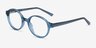 Jabberwocky Clear Blue PlasticEyeglass Frames from EyeBuyDirect, Angle View