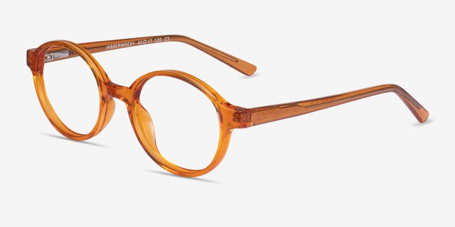 Jabberwocky Clear Brown PlasticEyeglass Frames from EyeBuyDirect, Angle View