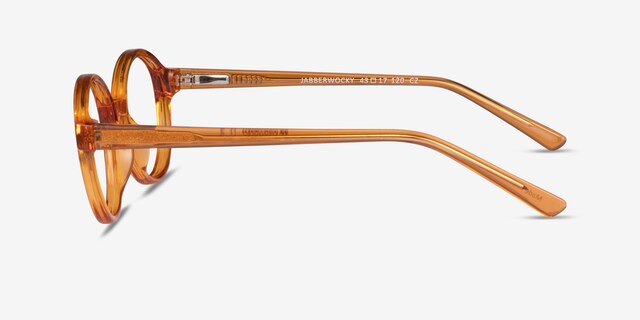 Jabberwocky Clear Brown PlasticEyeglass Frames from EyeBuyDirect, Side View