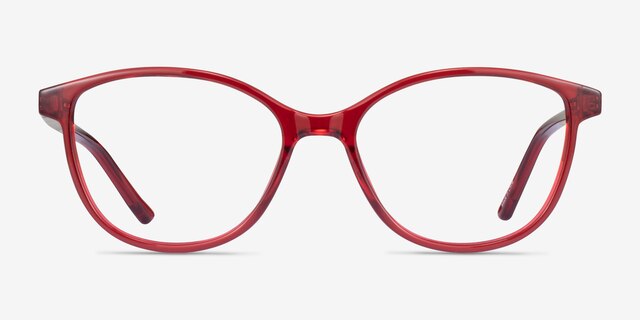 Dollop Red PlasticEyeglass Frames from EyeBuyDirect, Front View