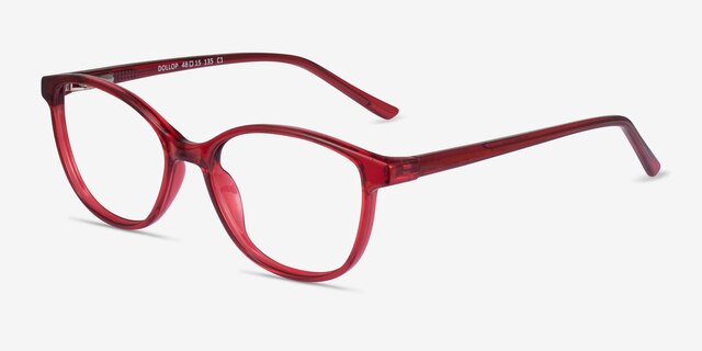 Dollop Red PlasticEyeglass Frames from EyeBuyDirect, Angle View